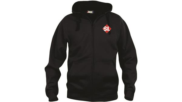 SLF Basic hoody full zip sort, herre