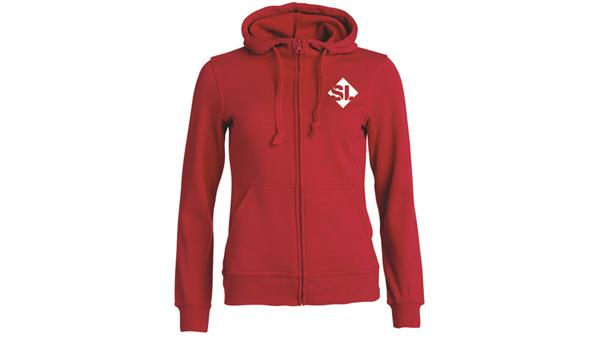 SLF Basic hoody full zip rød, dame